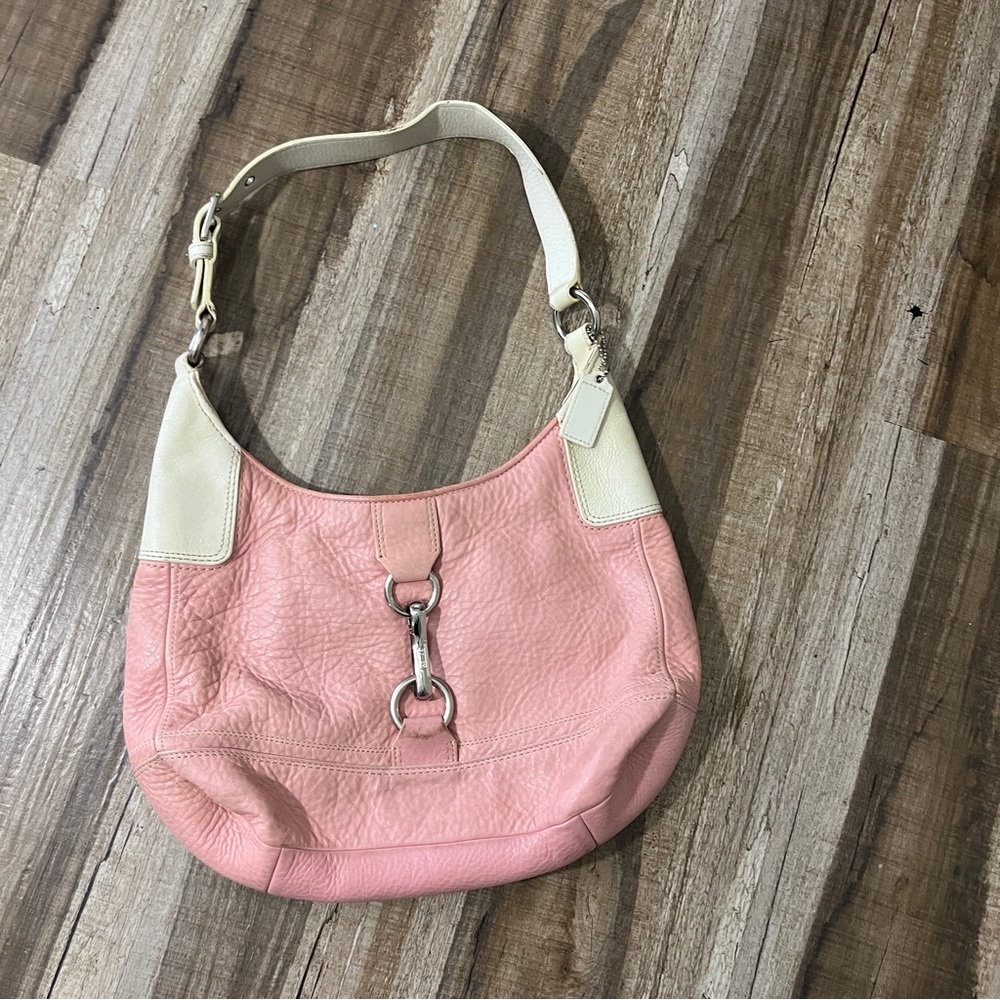 Coach Pink and Cream Hobo Bag